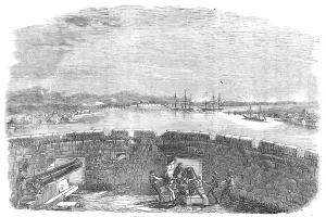 Guangzhou China Prints: The War with China - Interior of the Dutch Folly Fort, 1857. Creator: Unknown