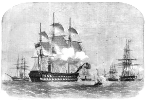 Galleon Prints: The War in China - Naval Reinforcements for the China Squadron, 1857. Creator: Unknown