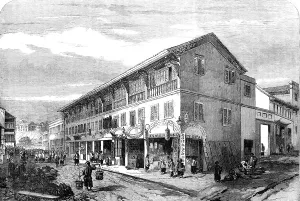 Hong Kong China Prints: The War in China - Victoria Hong-Kong: Queen's-Road West, 1857. Creator: Unknown