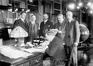 Bureaucracy Prints: War Council, 1917. Creator: Harris & Ewing. War Council, 1917. Creator: Harris & Ewing