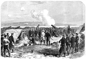 Observing Prints: The War in Denmark: Prussian battery at Gaasberg Point