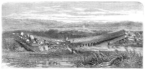 Explosives Prints: The War in Denmark: ruins of the Langaa Railway Bridge