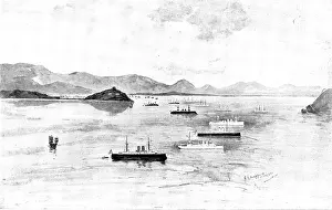 Sea Battle Prints: The War in Eastern Asia: before the attack on Wei-Hai-Wei, 1895. Creator: Unknown