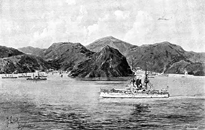 Sea Battle Prints: The War in Eastern Asia: the 'Centurion' passing Ta-Lien-Whan Bay