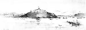 Chino Japanese War Of 1894 1895 Prints: The War in Eastern Asia: Chefoo, as seen from the fleet, 1895. Creator: Unknown