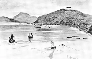 Sea Battle Prints: The War in Eastern Asia: inside Port Arthur Harbour, 1895. Creator: Unknown