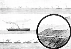 Sea Battle Prints: The War in Eastern Asia: sketches off Wei-Hai-Wei, 1895. Creator: George Meisenbach