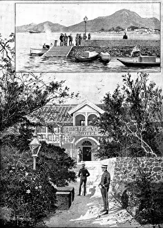 Nagasaki Japan Prints: The War in Eastern Asia: where the unsuccessful Chinese Embassy resided at Nagasaki