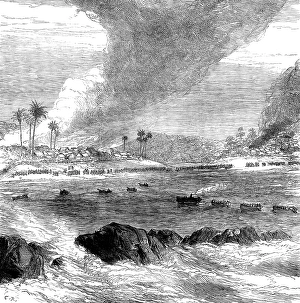 Rowing Boats Prints: The War on the Gold Coast: destruction of the villages of Ampenee and Akimfoo