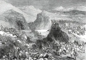Drowned Prints: The War in Herzegovina: Fight on the Gatschko, near Lipnik...1876. Creator: Unknown