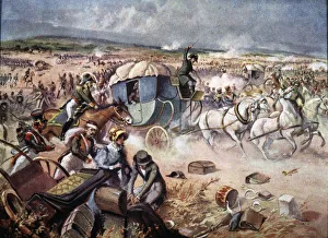 Independence Prints: War of Independence, French retreat with King Jose Bonaparte after being defeated