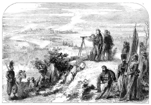 Bombarding Prints: The War in Naples - Victor Emmanuel giving commands to commence the bombardment
