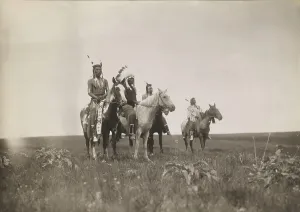 Apsaroke Prints: The war party, 1905. Creator: Edward Sheriff Curtis