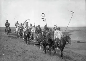 North America Prints: On the war path-Atsina, c1908. Creator: Edward Sheriff Curtis