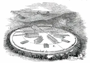 Penal System Prints: The War Prison, near Toy-Royal, Dartmoor, 1850. Creator: Unknown