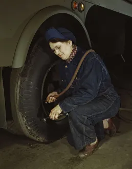 War production workers at the Heil Company making gasoline trailer... Milwaukee, Wisconsin, 1943. Creator: Howard Hollem