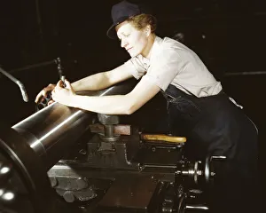 War production workers at the Vilter [Manufacturing] Company making M5... Milwaukee, Wis. 1943. Creator: Howard Hollem