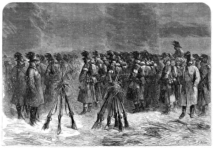 Knapsack Prints: The War in Schleswig: Austrian camp in front of the Dannewerk:Bohemian Chasseurs