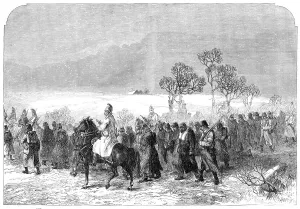 Prisoners Of War Prints: The War in Schleswig: Danish prisoners on the road to Rendsburg after the Battle of Over-Selk