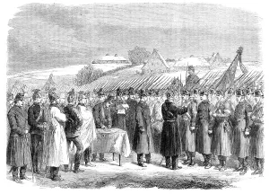 Prussians Prints: The War in Schleswig: distributing medals to Austrian troops at Hoptrup