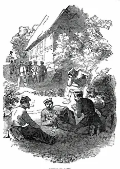 First Schleswig War Prints: The War in Schleswig - Repose in Camp, 1850. Creator: Unknown