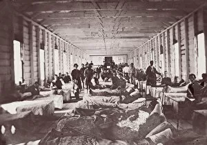 Brady Collection: Ward in Hospital. Convalescent Camp, Alexandria Virginia, 1861-65. Creator: Unknown