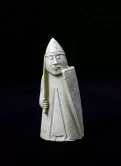 Norse Gallery: A Warder - The Lewis Chessmen, (Norwegian?), c1150-c1200