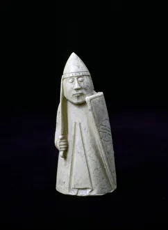 Norse Prints: A Warder - The Lewis Chessmen, (Norwegian?), c1150-c1200