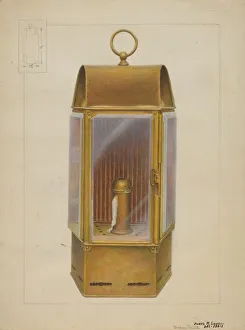 Lawson Prints: Wardroom Lamp from Constitution, c. 1937. Creator: James M. Lawson