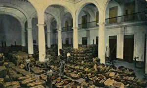Tobacco Prints: Warehouse of Leaf Tobacco, Havana, Cuba, c1910s