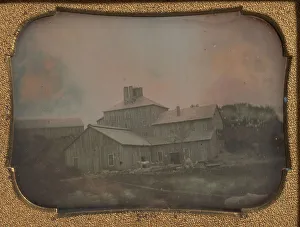 Mill or Warehouse with Vertical Clapboard Siding, 1850s. Creator: Unknown