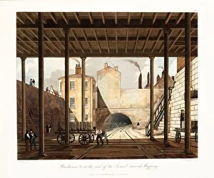 Depot Gallery: Warehouses &c at the end of the Tunnel towards Wapping, London, c1831. Artist