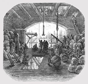 Dock Worker Prints: Warehouses by the Thames, 1872. Creator: Gustave Doré