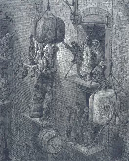 Images Dated 8th August 2006: Warehousing in the City, 1872. Artist: Adolphe Francois Pannemaker