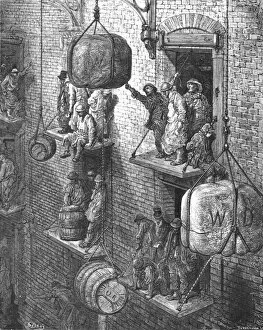 Lifting Gallery: Warehousing in the City, 1872. Creator: Gustave Doré