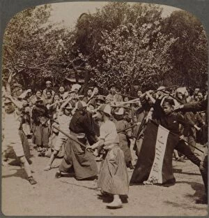 Playfight Gallery: Warlike spirit of youthful Japanese Schoolboys in Ueno Park, Tokyo, Japan, 1904