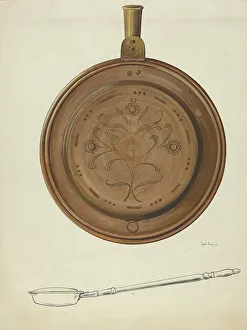 Heating Prints: Warming Pan, 1937. Creator: Dayton Brown