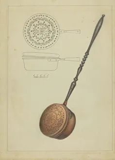 Heating Prints: Warming Pan, c. 1936. Creator: Filippo Porreca