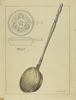 Heating Prints: Warming Pan, c. 1939. Creator: Jack Staloff