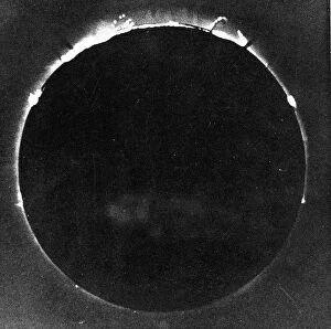 De La Rue Gallery: Warren de la Rues photograph of total solar eclipse at Rivabellosa, Spain, 18 July 1860