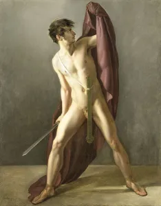 Scabbard Prints: Warrior with Drawn Sword, 1808. Creator: Joannes Echarcus Carolus Alberti