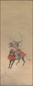 Meiji Prints: Warrior mounted on a Horse, 1700s-1800s. Creator: Unknown