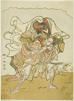 Horns Prints: The Warrior Omori Hikoshichi Carrying a Female Demon on His Back