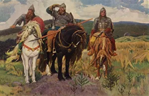 Fairy Story Prints: The Warriors, 1898, (1965). Creator: Viktor Mihajlovic Vasnecov