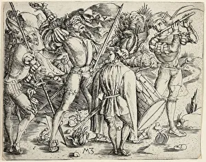 Master Mz Prints: The Warriors, c. 1500. Creator: Master MZ