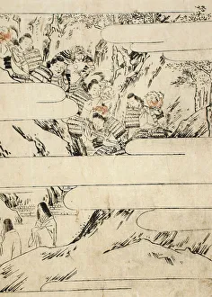 Warriors and Maidens Return from Oeyama, 19th century. Creator: Unknown