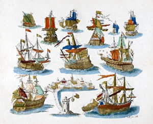 Images Dated 20th March 2007: Warships, 18th century