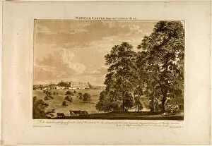 Warwick Castle Collection: Warwick Castle from the Lodge Hill, plate 1, January 1776. Creator: Paul Sandby