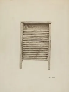 Washboard Prints: Wash Board, c. 1940. Creator: Mary Hansen