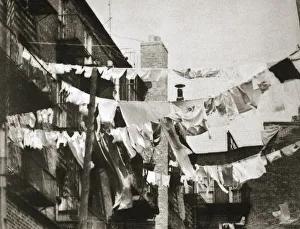 Tenement Prints: Wash day at some New York tenement buildings, USA, early 1930s